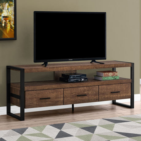 Meuble de télévision en stratifié faux bois à 3 tiroirs - I 2820-2821-2823