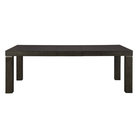 Table de salle à manger bois brune foncée rectangulaire extensible - Hyndell