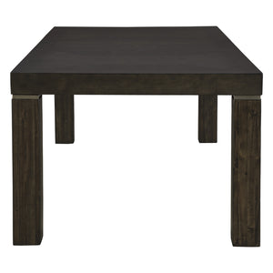 Table de salle à manger bois brune foncée rectangulaire extensible - Hyndell