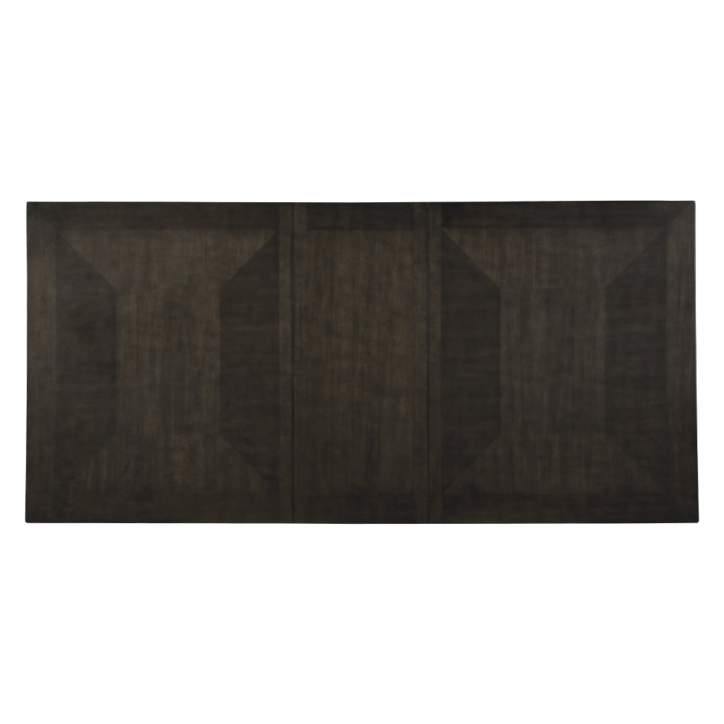 Table de salle à manger bois brune foncée rectangulaire extensible - Hyndell