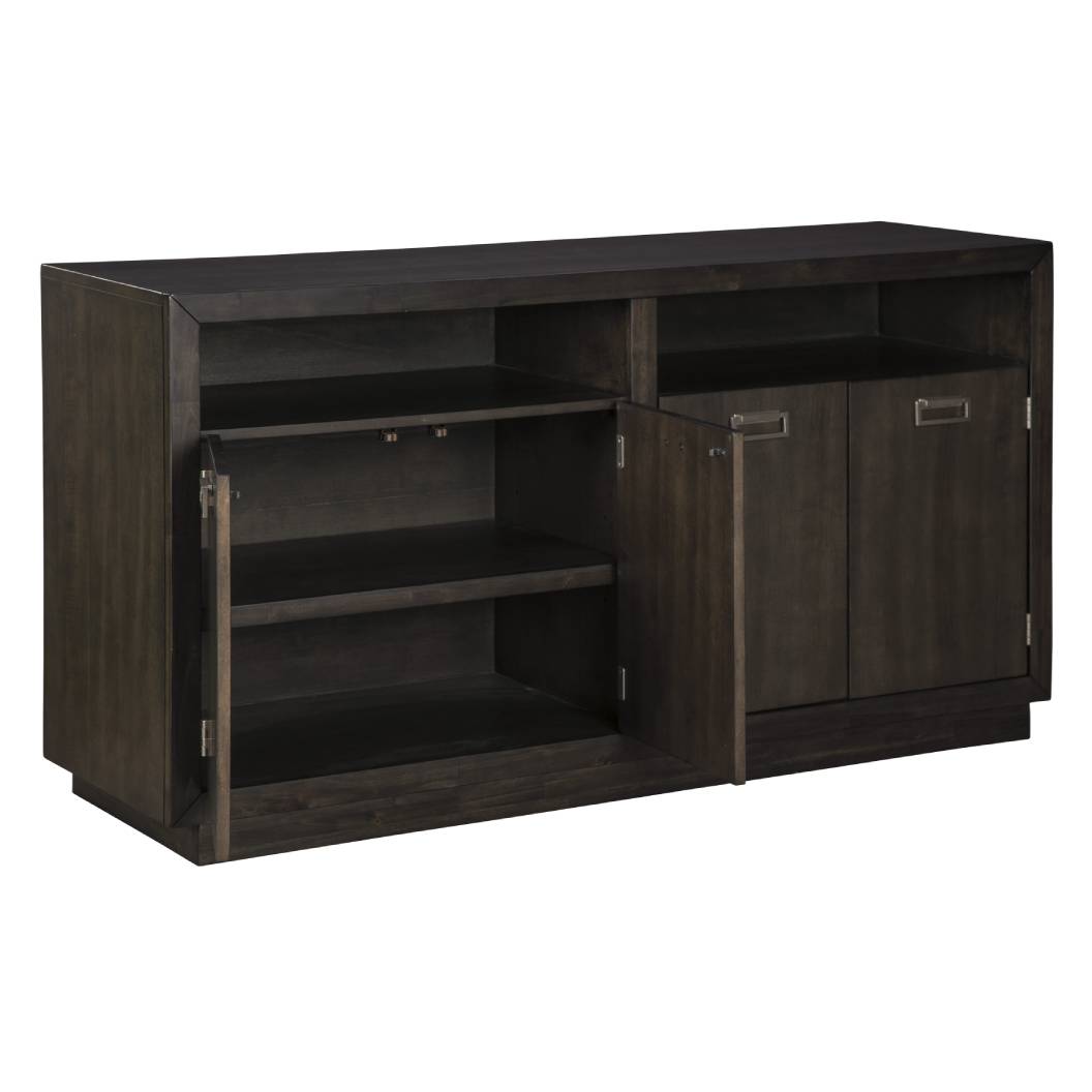 Buffet en bois brun foncé avec 4 portes - Hyndell
