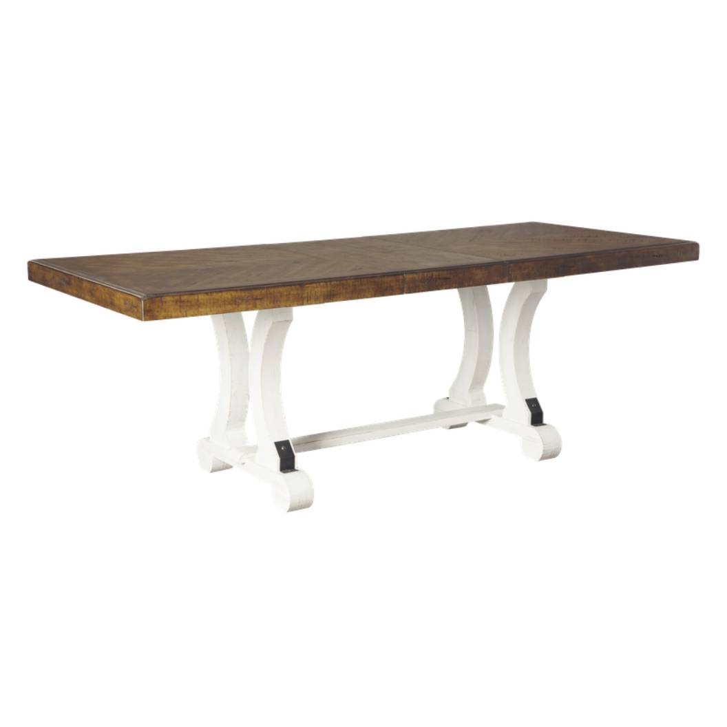 Table de salle à manger bois brune rectangulaire extensible - Valebeck