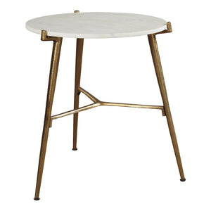 Table d'appoint marbre blanche ronde - Chadton