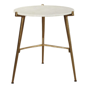 Table d'appoint marbre blanche ronde - Chadton