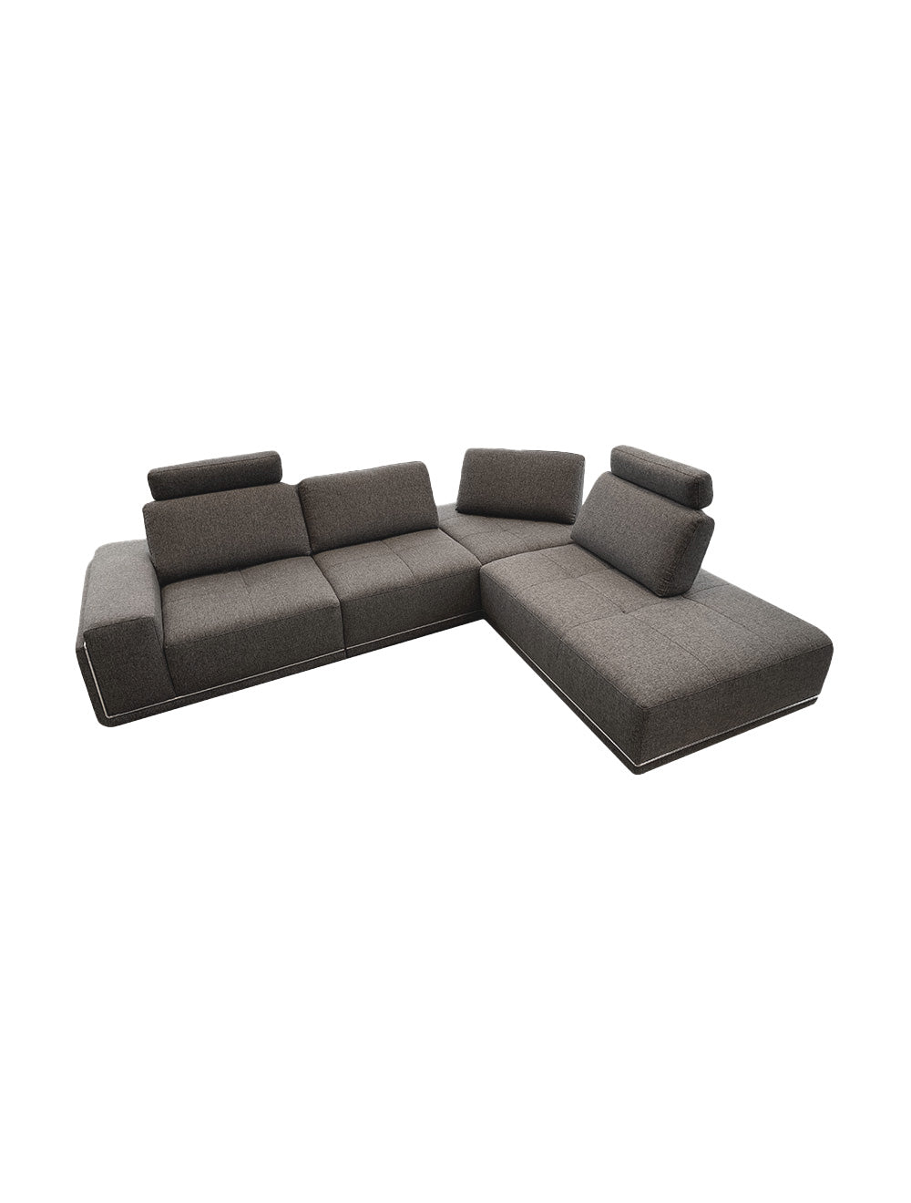 Sectionnel dossiers amovibles tissu gris kf.2606