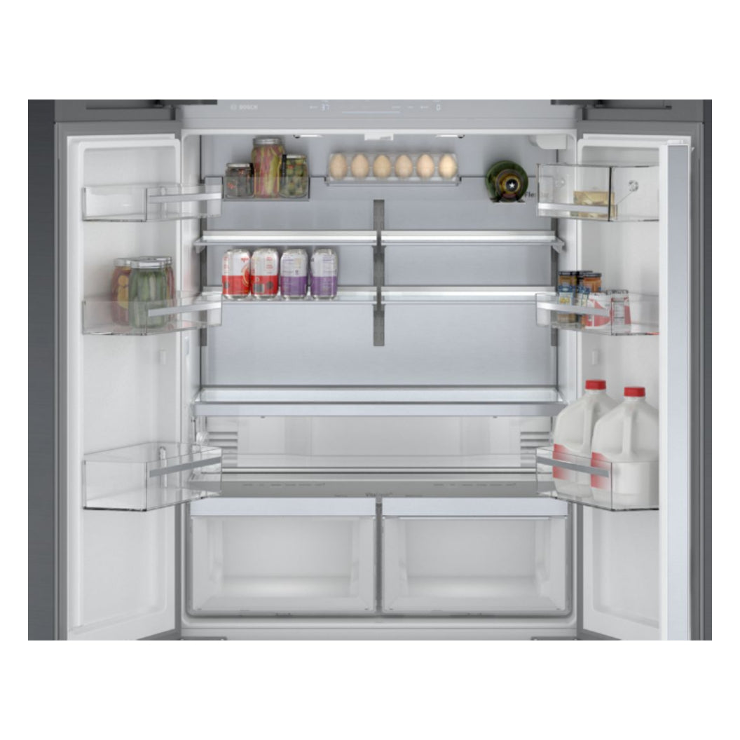 Réfrigérateur porte française 36 po 3 portes Acier noir brossé