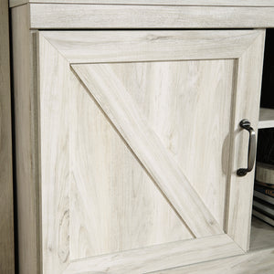 Meuble de télévision en bois/MDF blanc antique avec 2 portes - Bellaby