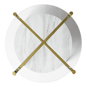 Table d'appoint en verre or et marbré - Wynora