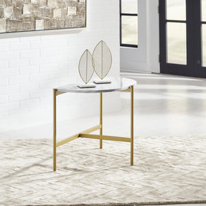 Table d'appoint faux marbre blanche - Wynora