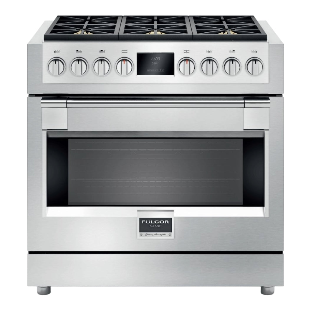 Cuisinière au gaz 36 po, 5,2 pi³ Inox avec Brûleurs Crescendo, Système Nova Broiler et Convection double - Sofia Pro