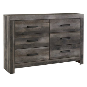 Bureau à 6 tiroirs en bois et placage gris - Wynnlow