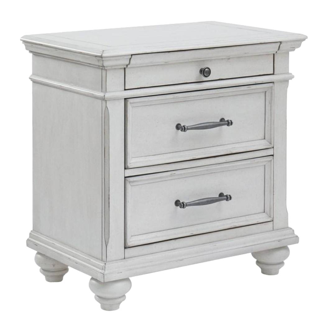 Table de chevet Blanc en bois -  Kanwyn