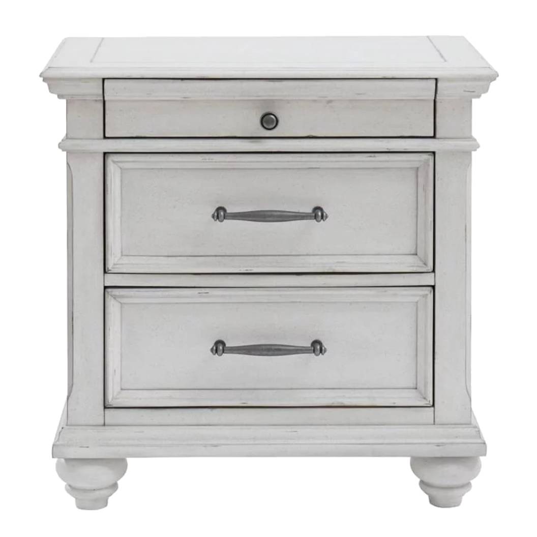 Table de chevet Blanc en bois -  Kanwyn