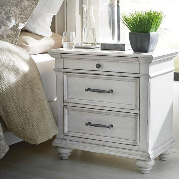 Table de chevet Blanc en bois -  Kanwyn