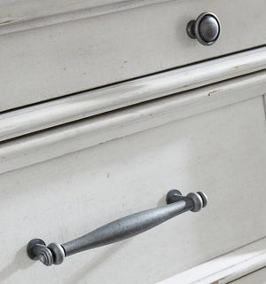 Commode à 7 tiroirs en bois et placage blanc