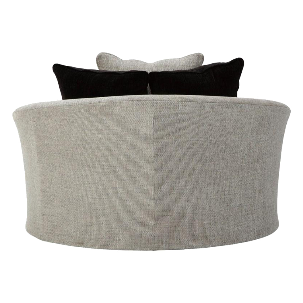 Fauteuil en tissu gris pâle surdimensionné pivotant - Megginson