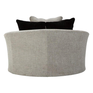 Fauteuil en tissu gris pâle surdimensionné pivotant - Megginson