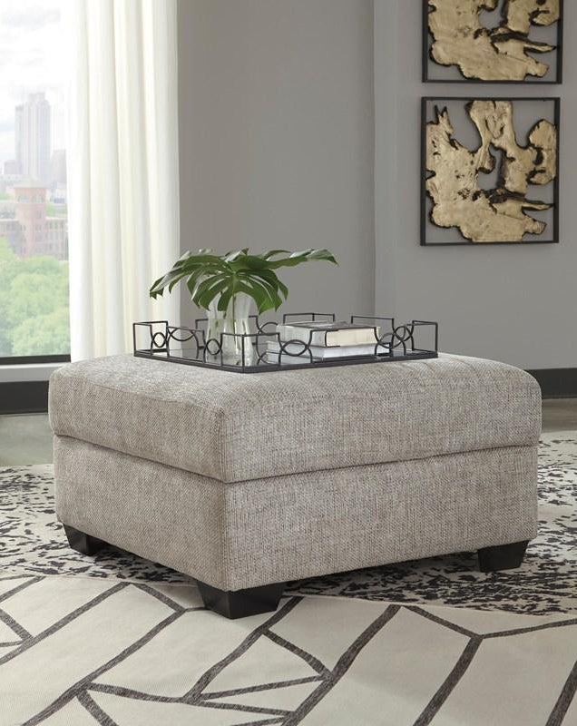 Ottoman avec rangement Megginson en tissu gris