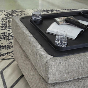 Ottoman avec rangement Megginson en tissu gris