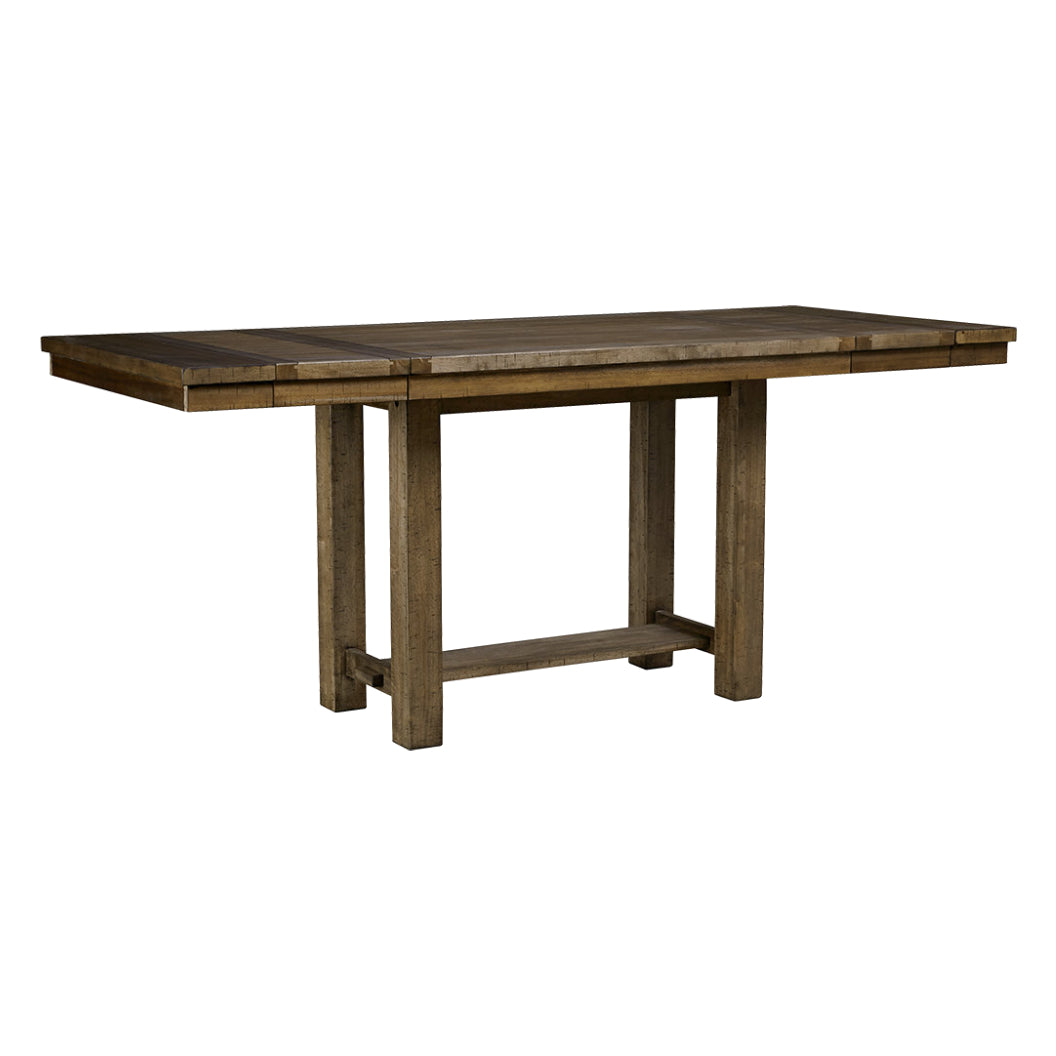 Table de salle à manger haute en bois brun extensible - Moriville