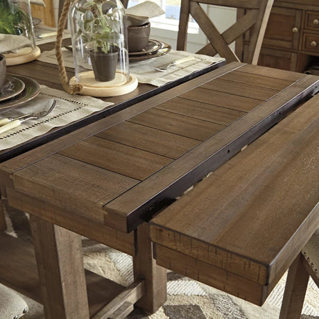 Table de salle à manger haute en bois brun extensible - Moriville