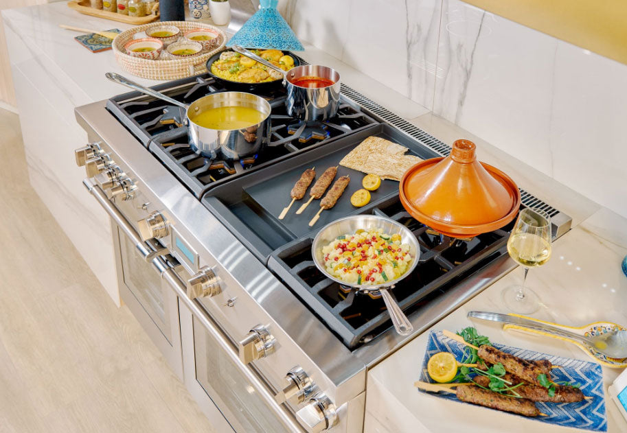 Cuisinière biénergie autoportante 48 po. Inox