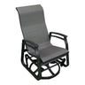 Chaise extérieure berçante et pivotante en tissu avec une structure en aluminium - Kaza