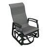 Chaise extérieure berçante et pivotante en tissu avec une structure en aluminium - Kaza