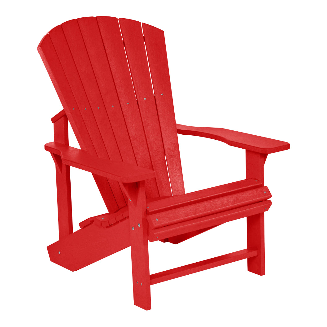 Chaise extérieure rouge plastique recyclé -  Adirondack classique