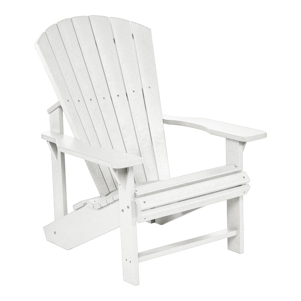 Chaise extérieure blanc plastique recyclé - Adirondack classique