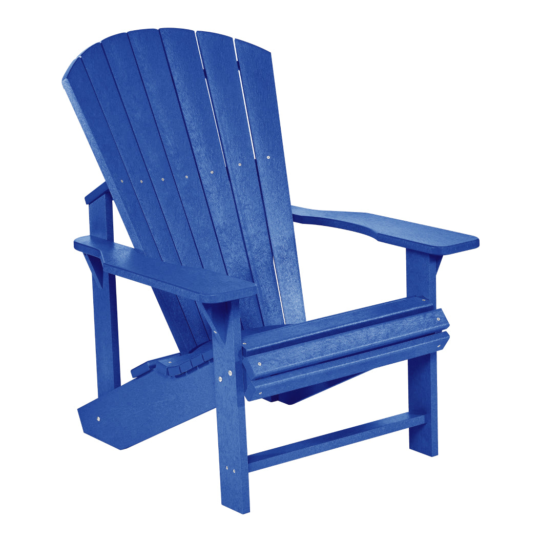 Chaise extérieure bleu plastique recyclé - Adirondack classique