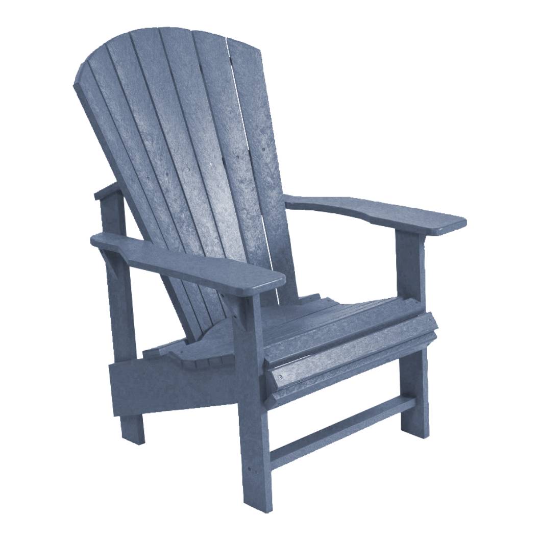 Chaise extérieure bleue marine plastique recyclé - Adirondack Verticale