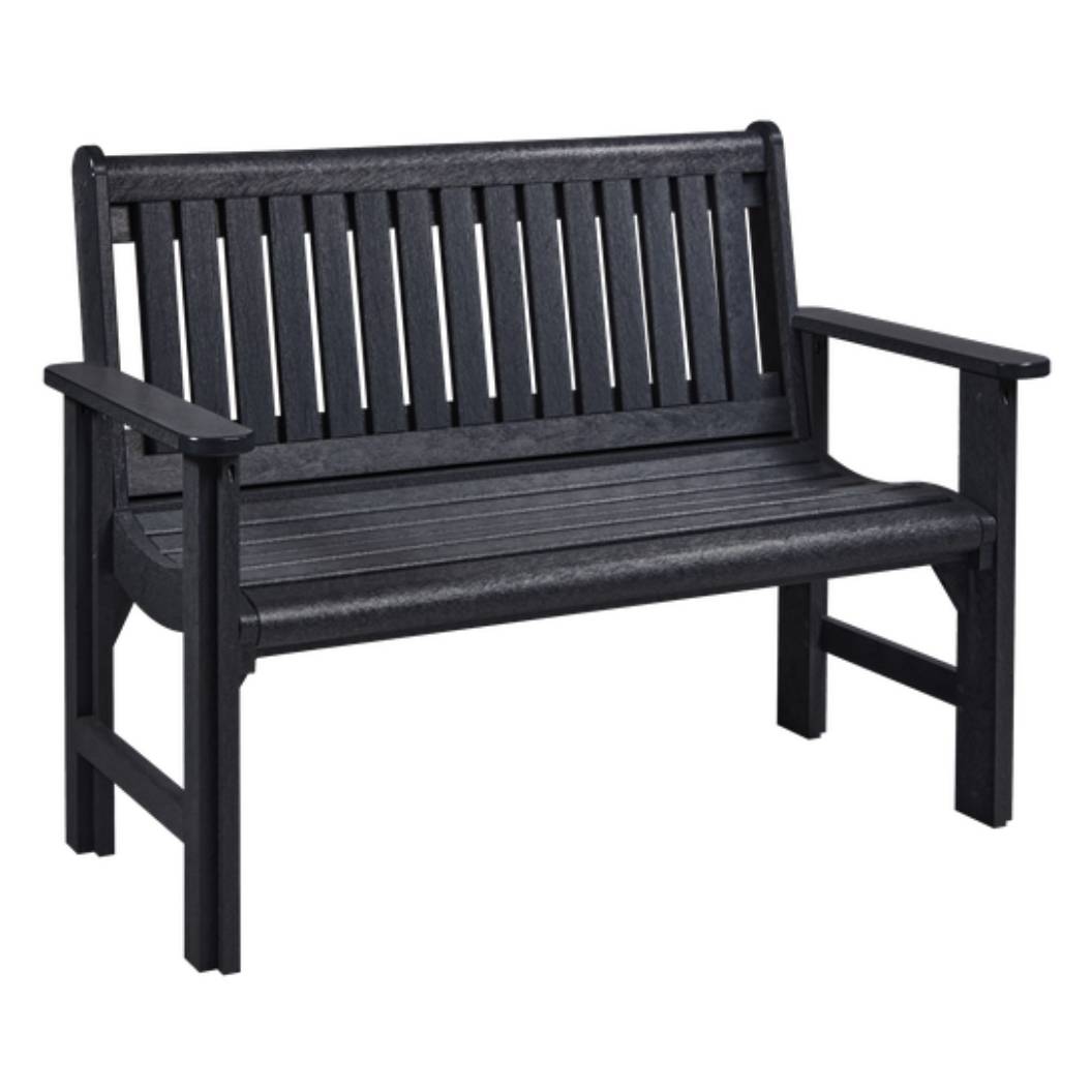 Banc de jardin noir plastique recyclé