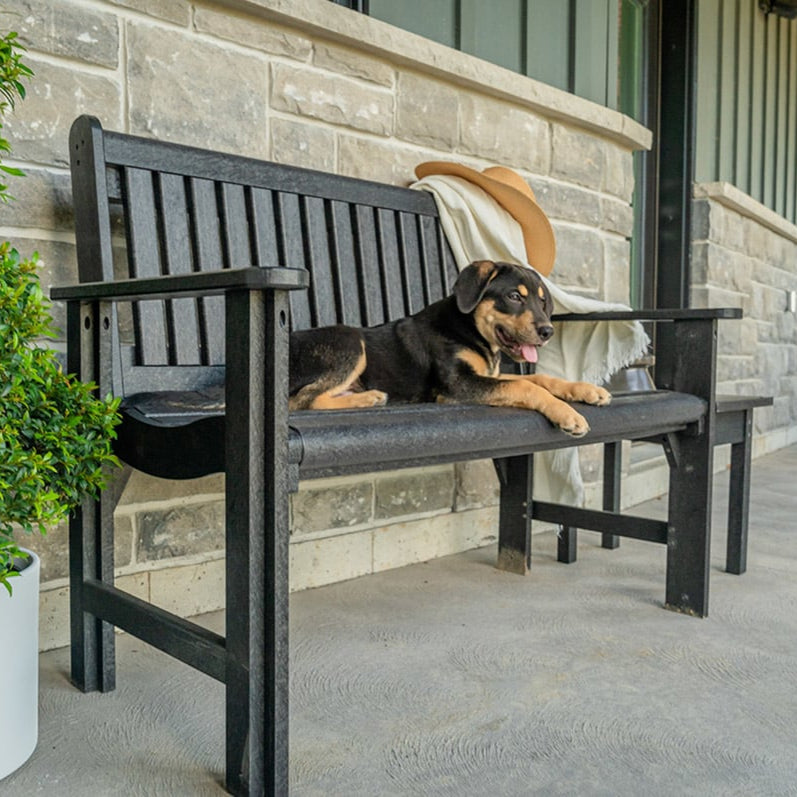 Banc de jardin noir plastique recyclé