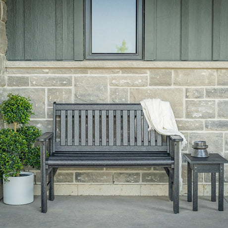 Banc de jardin noir plastique recyclé
