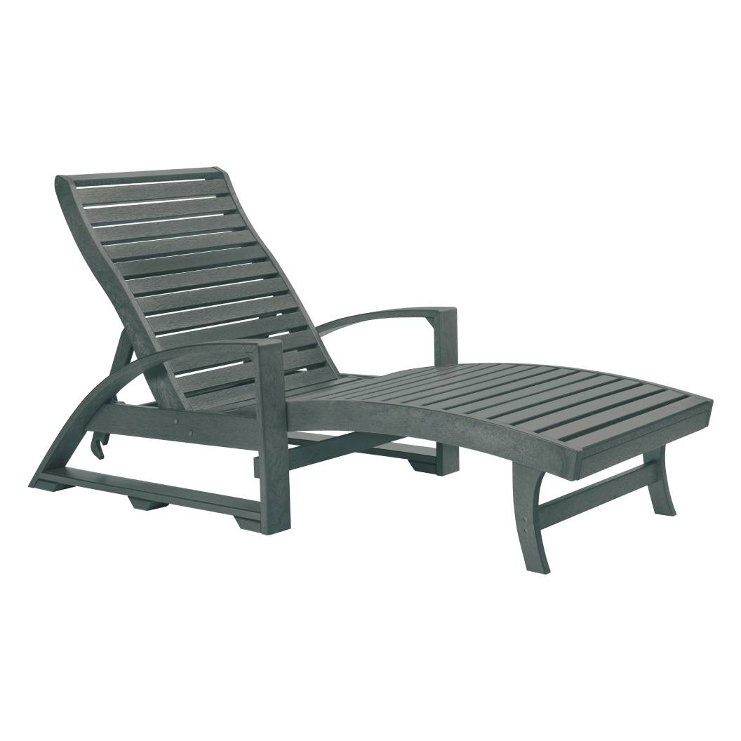 Chaise longue extérieure grise foncée plastique recyclé - Saint-Tropez