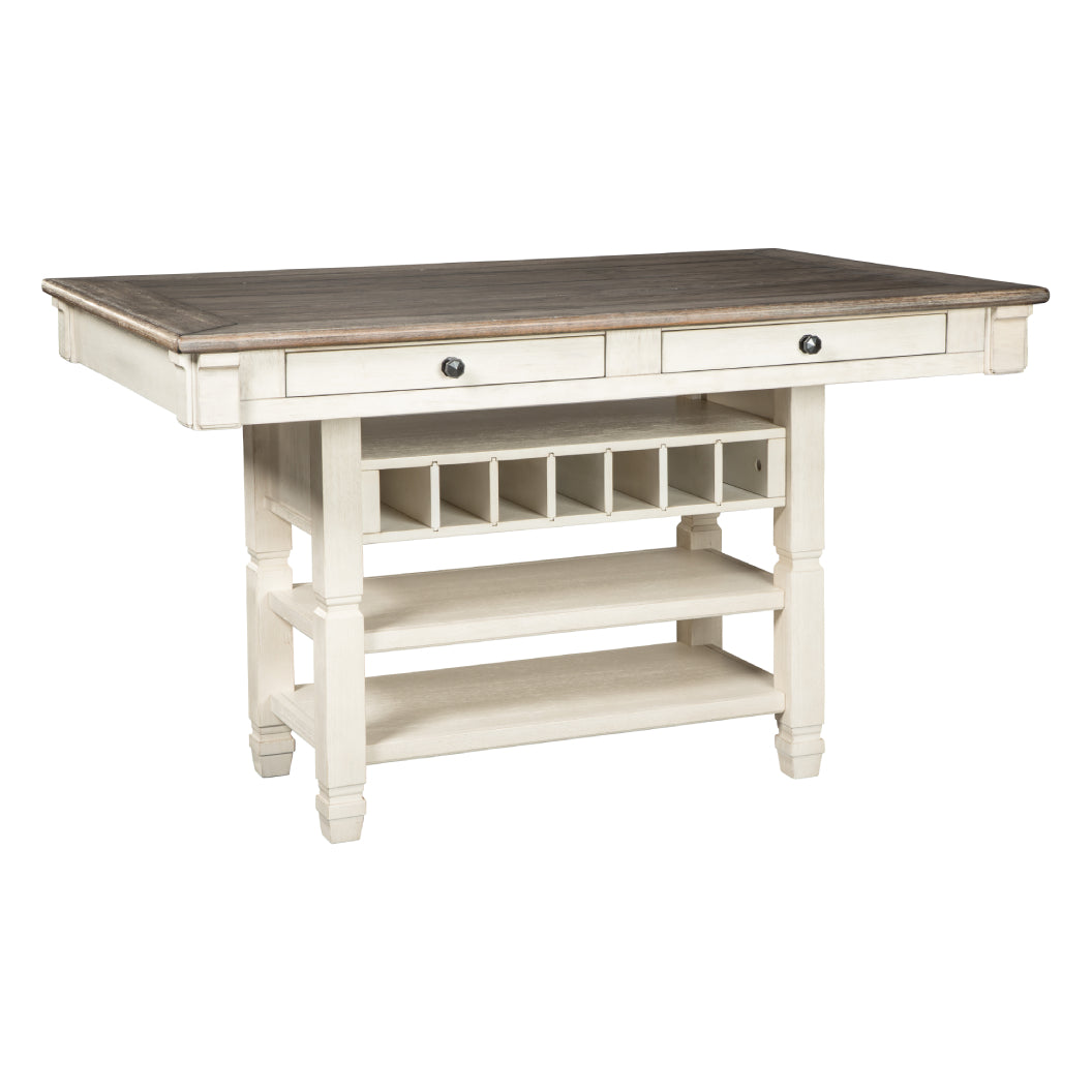 Table de salle à manger en bois blanche avec tiroir  - Bolanburg