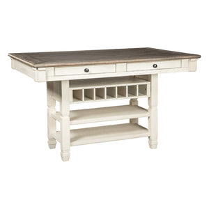 Table de salle à manger en bois blanche avec tiroir  - Bolanburg