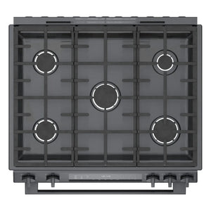 Cuisinière au gaz encastrable 30 po 4,8 pi³ Inox noir - Série 800 - Convection uniforme & Tiroir réchaud