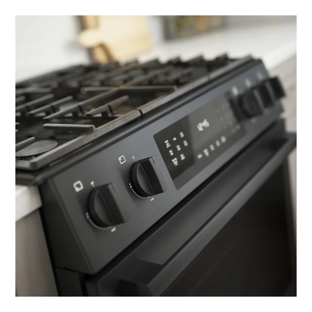 Cuisinière au gaz encastrable 30 po 4,8 pi³ Inox noir - Série 800 - Convection uniforme & Tiroir réchaud