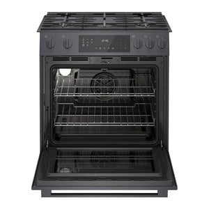 Cuisinière au gaz encastrable 30 po 4,8 pi³ Inox noir - Série 800 - Convection uniforme & Tiroir réchaud
