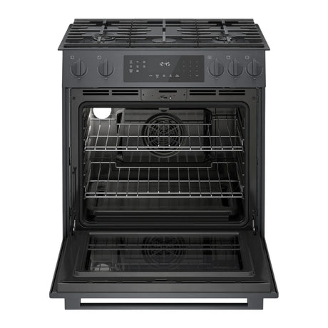Cuisinière au gaz encastrable 30 po, 4,8 pi³ Inox noir Brûleurs scellés, Convection et Tiroir-réchaud - Série 800