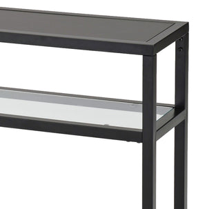 Table console en bois d'ingénierie et métal noir mat - Quinn