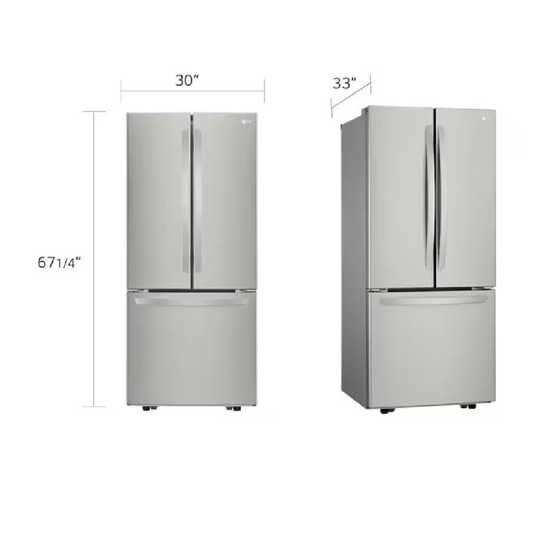 Réfrigérateur porte française 30 po 3 portes 21,8 pi³ Inox Smart Cooling Plus™