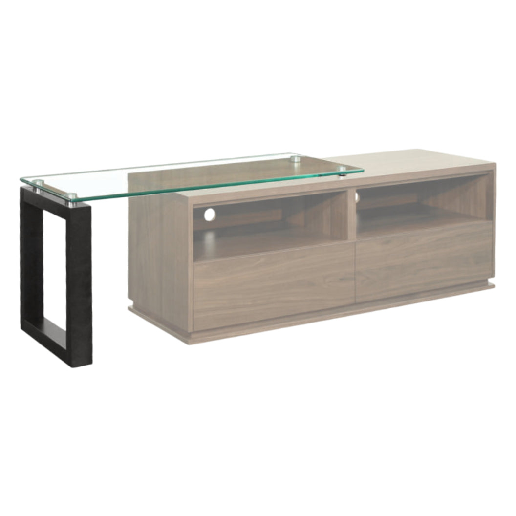 Extension en verre et bois de merisier noir pour meuble de télévision - Maz ACC