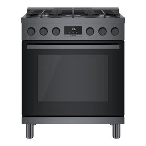 Cuisinière au gaz 30 po, 3,7 pi³ Inox noir - Série 800 avec 5 brûleurs
