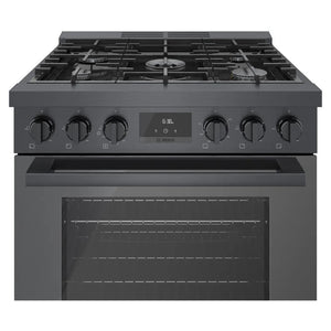 Cuisinière au gaz 30 po, 3,7 pi³ Inox noir - Série 800 avec 5 brûleurs