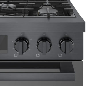 Cuisinière au gaz 30 po, 3,7 pi³ Inox noir - Série 800 avec 5 brûleurs