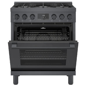 Cuisinière au gaz 30 po, 3,7 pi³ Inox noir - Série 800 avec 5 brûleurs