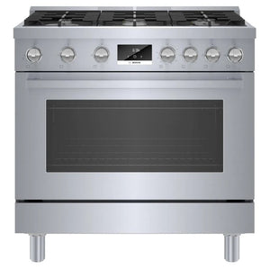 Cuisinière au gaz 36 po, 3,4 pi³ Inox - Série 800 avec 6 brûleurs